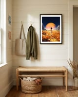 Cosmic Flower Fields framed in a relaxed room thumbnail