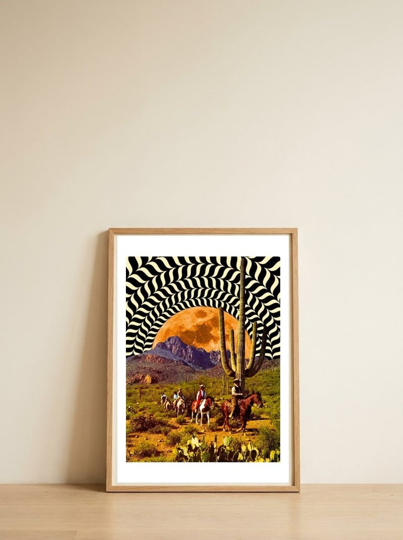 Illusionary Cowboys — framed, leaning against the wall