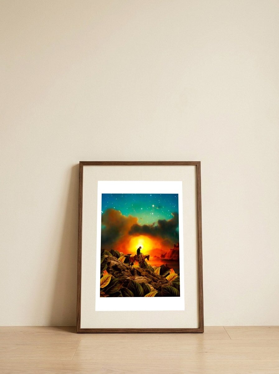 Patience — framed, leaning against the wall