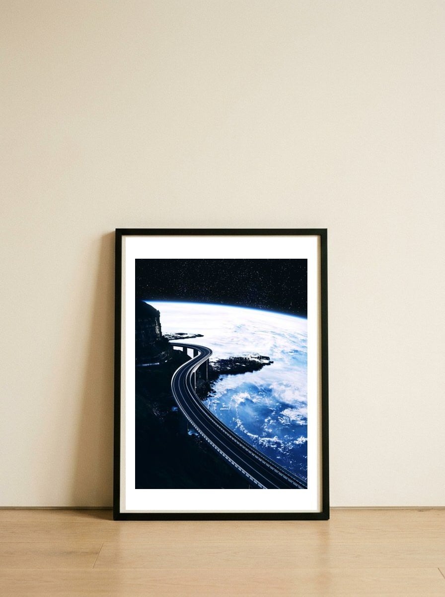Road To Infinity — framed, leaning against the wall