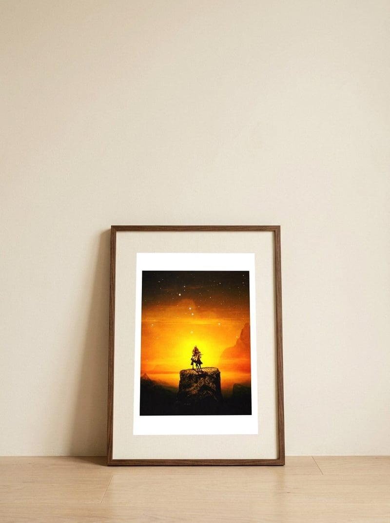 Cowboy III — framed, leaning against the wall
