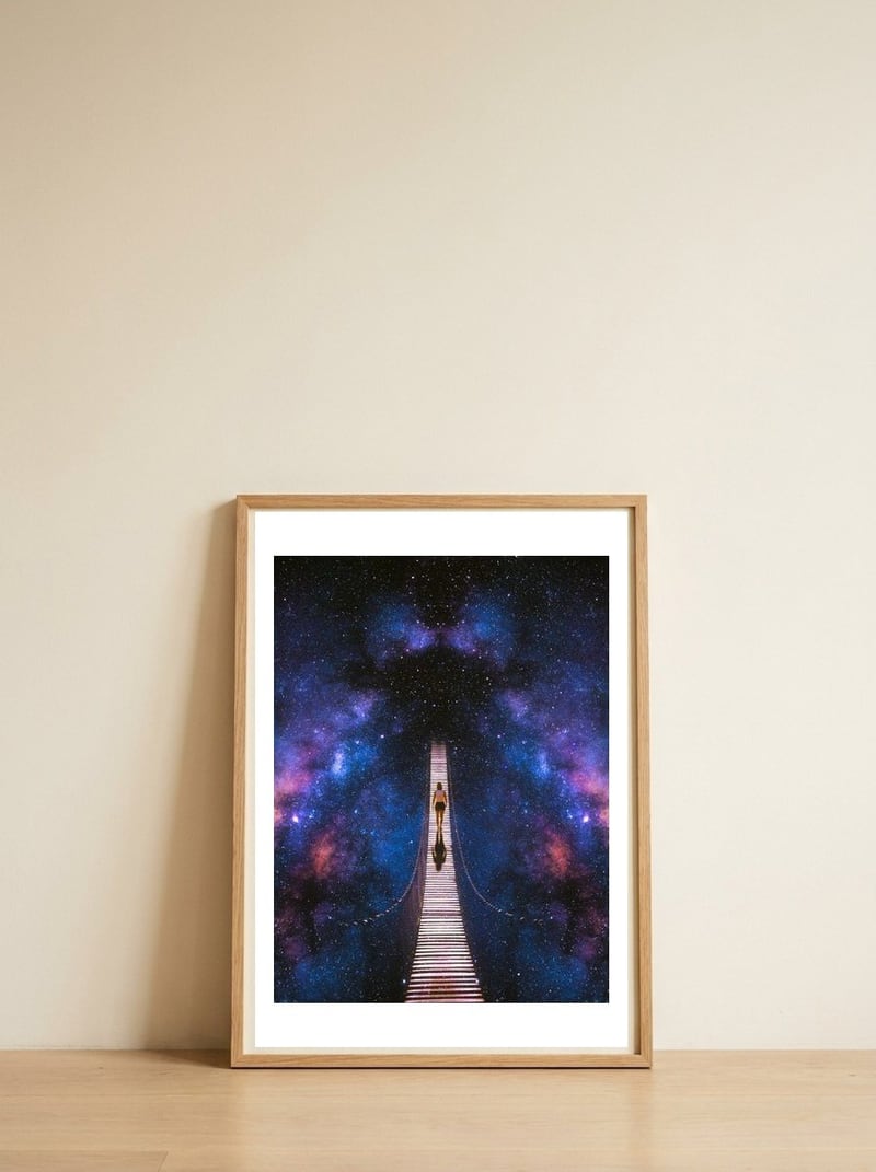 Infinity — framed, leaning against the wall