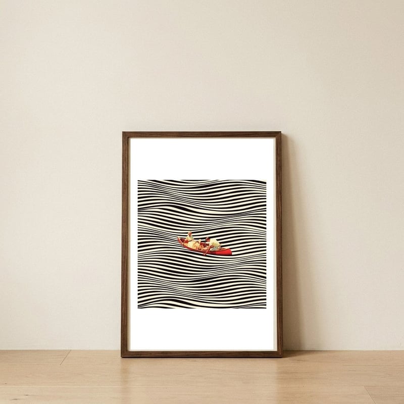 The Real Boat Trip — framed, leaning against the wall