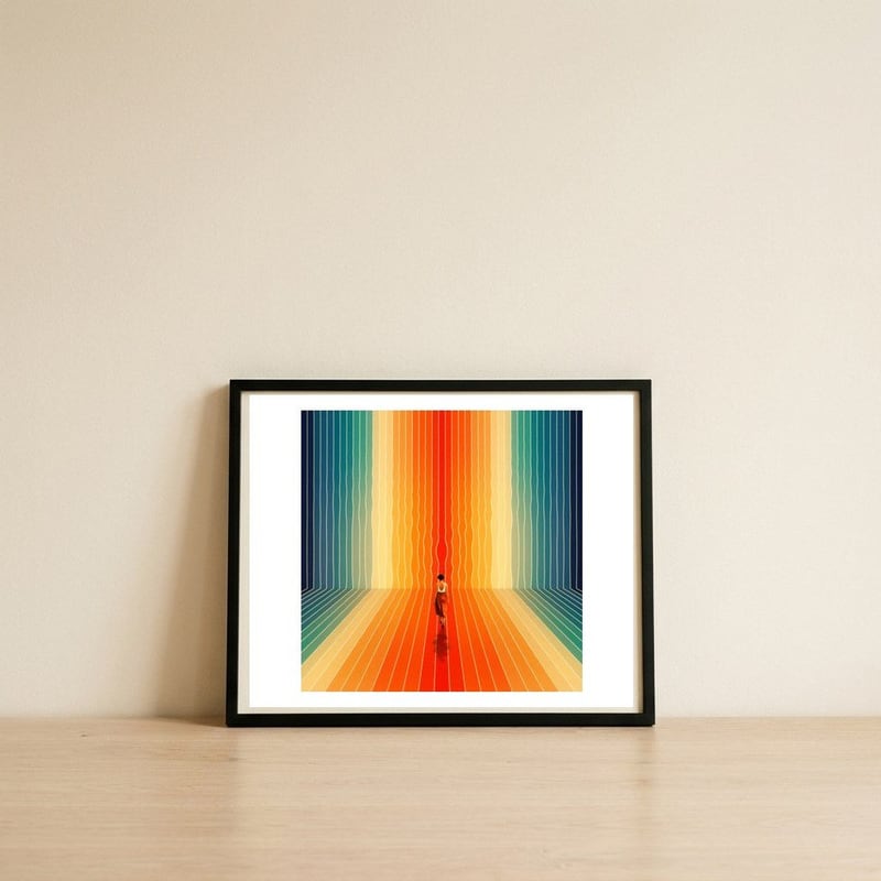 Here I Come — framed, leaning against the wall