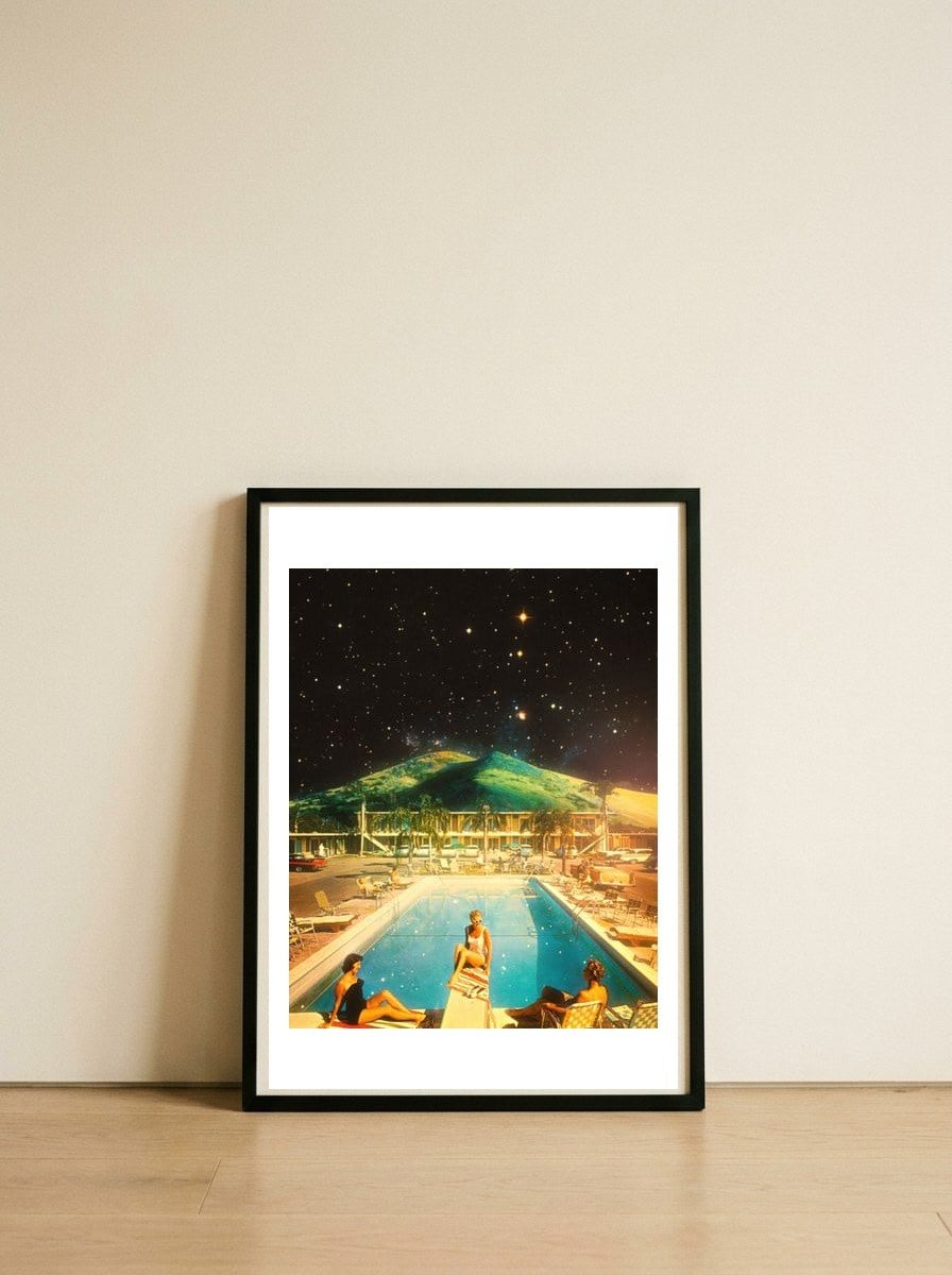 Space Pool — framed, leaning against the wall