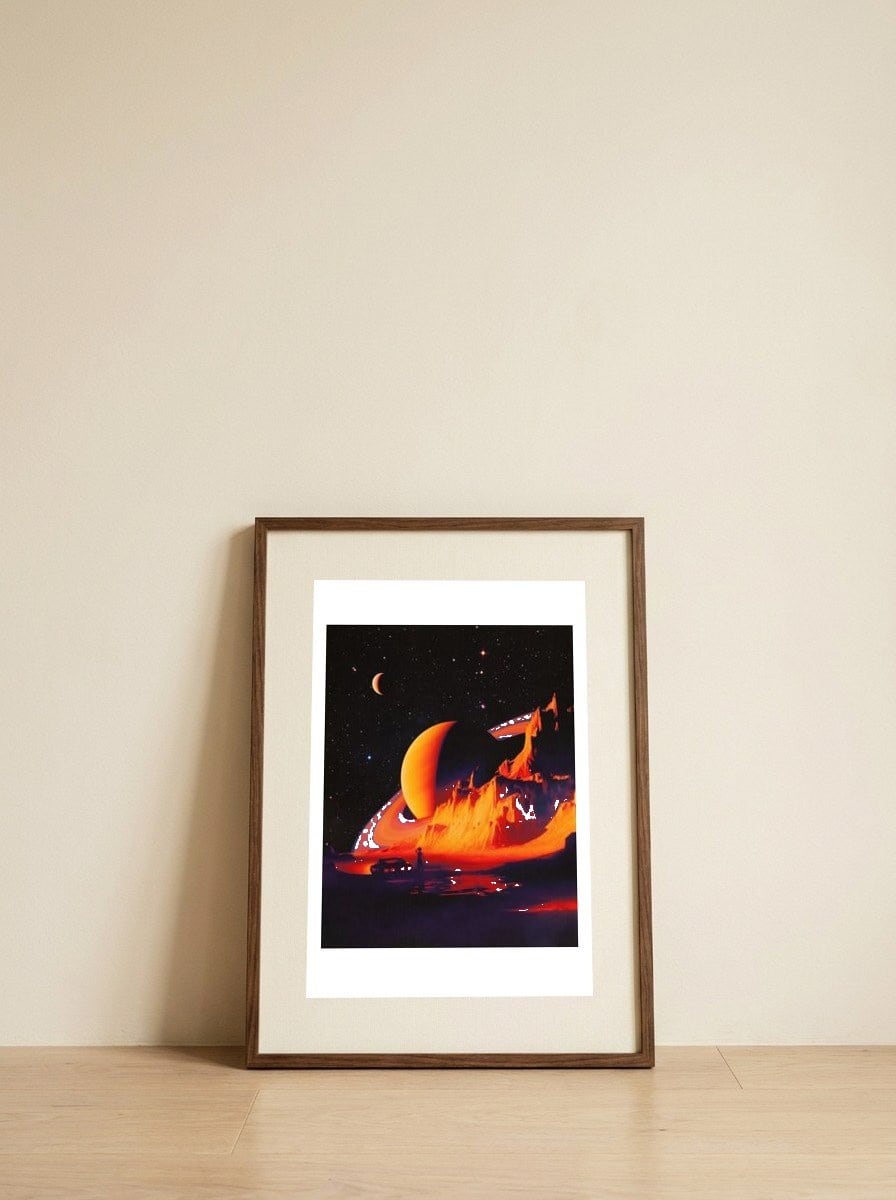 Alien Landscape — framed, leaning against the wall