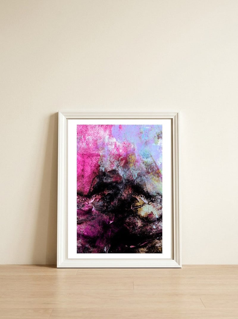 STORMY BLACK vs PINK-1   — framed, leaning against the wall