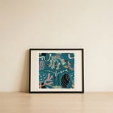 Whimsical Underwater Fantasy — framed, leaning against the wall thumbnail