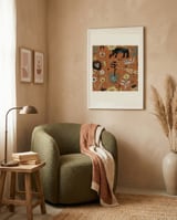 Stylized Desert Wildlife framed in a tender room thumbnail