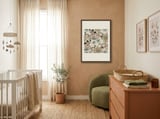 Bohemian Floral Snakes framed in a tender room thumbnail