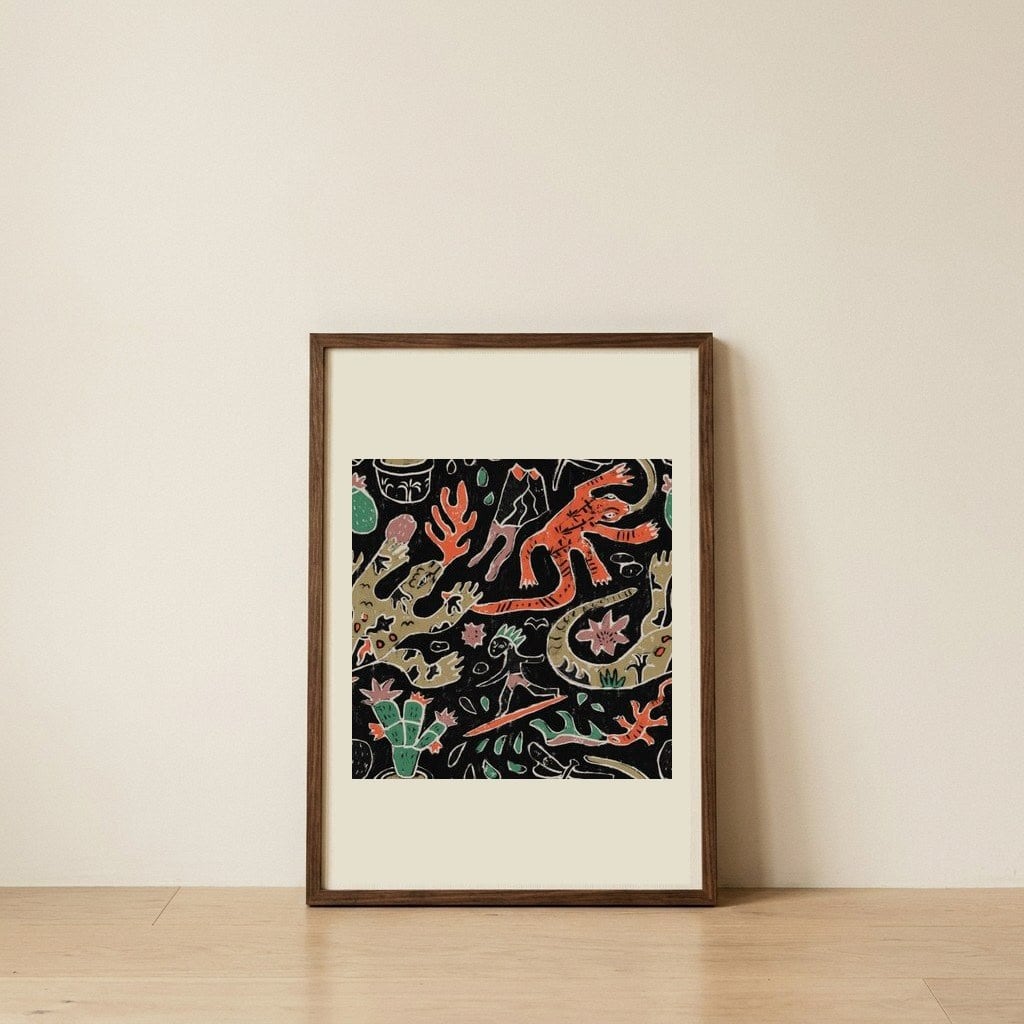 Lanzarote Pattern — framed, leaning against the wall