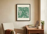 Green Garden Folk Pattern framed in a focused room thumbnail
