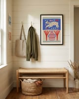 Playful Llama Folk Art framed in a relaxed room thumbnail