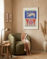 Playful Llama Folk Art framed in a tender room thumbnail