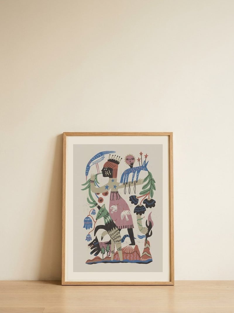 Mythical Nature Queen — framed, leaning against the wall