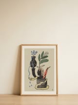 Botanical Spirit Figure — framed, leaning against the wall thumbnail