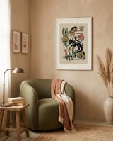 Folk Figure and Panther framed in a tender room thumbnail
