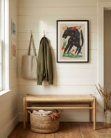 Mythical Horse with Flower framed in a relaxed room thumbnail
