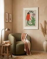 Whimsical Bird and Flower framed in a tender room thumbnail