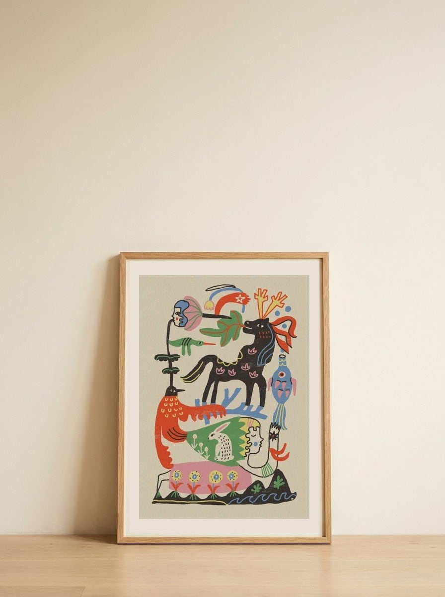 Enchanted Folk Art Gathering — framed, leaning against the wall