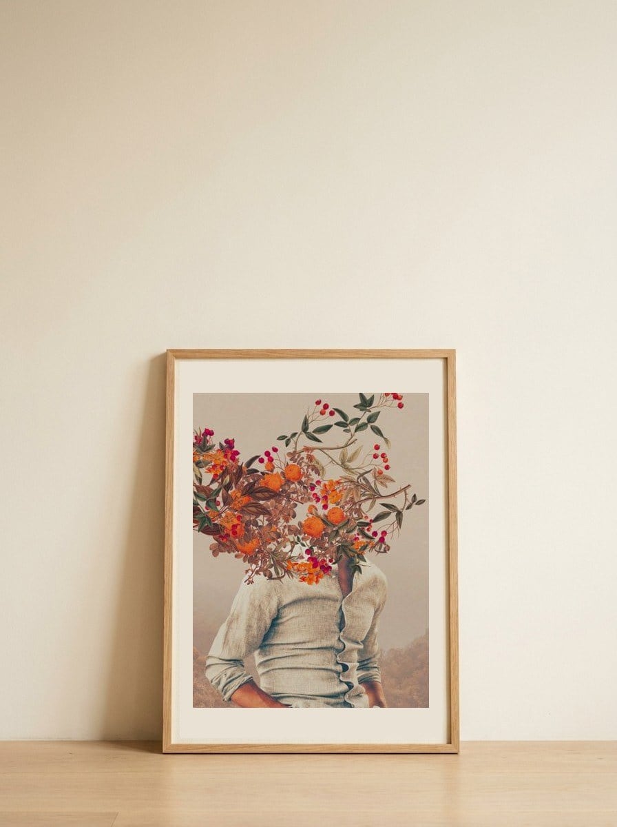 Roots Bright — framed, leaning against the wall
