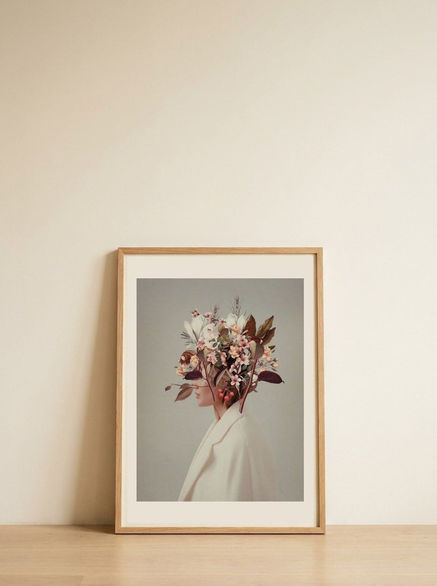 I Fell In Love With Fall Because of You — framed, leaning against the wall