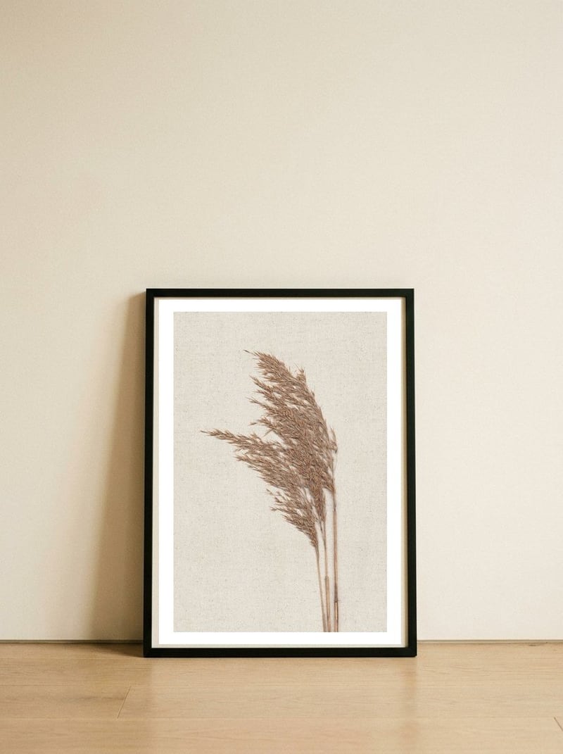 Earthy Dried Grass — framed, leaning against the wall