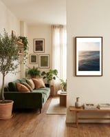 Golden Hour Ocean Waves framed in a grounding room thumbnail