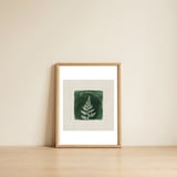 Green Fern Botanical Print — framed, leaning against the wall thumbnail