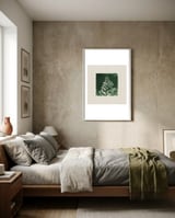 Green Fern Botanical Print framed in a grounding room thumbnail