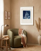 Blue Fern Cyanotype framed in a tender room thumbnail
