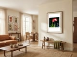 Vibrant Red Poppy framed in a grounding room thumbnail