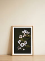 Delicate White Blossoms — framed, leaning against the wall thumbnail