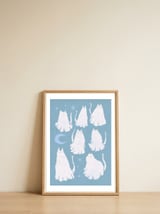 Ghost Cats Blue Night — framed, leaning against the wall thumbnail