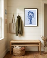 Indigo Blue Lobster framed in a relaxed room thumbnail
