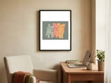 Colorful Pop Art Puppies framed in a focused room thumbnail
