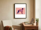 Whippet In Striped Sweater framed in a focused room thumbnail