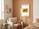 Whippet in Striped Sweater framed in a tender room thumbnail