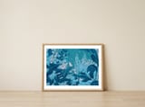 Starry Jungle Leaves — framed, leaning against the wall thumbnail