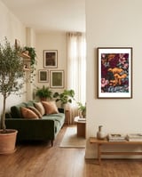 Vibrant Forest Fungi framed in a grounding room thumbnail