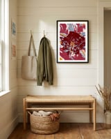 Vibrant Red Floral framed in a relaxed room thumbnail