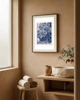 Blue Botanical Garden framed in a serene room thumbnail