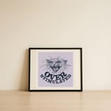 Over Stimulated Cat — framed, leaning against the wall thumbnail