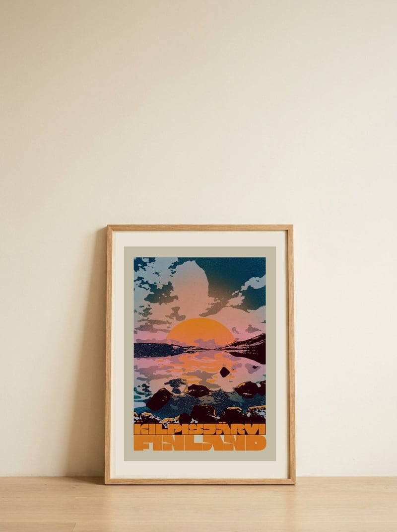 Kilpisjärvi Finland Sunset — framed, leaning against the wall