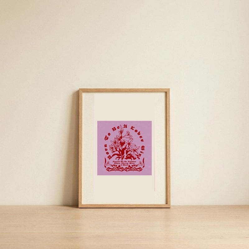 Gothic Floral Quote — framed, leaning against the wall