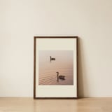 Golden Hour Geese — framed, leaning against the wall thumbnail