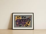 Up To No Good Cat — framed, leaning against the wall thumbnail