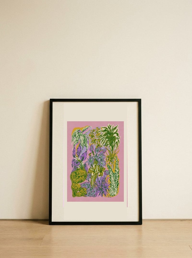 Vibrant Botanical Garden — framed, leaning against the wall