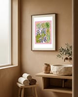 Vibrant Botanical Garden framed in a serene room thumbnail