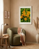 Vibrant Golden Blooms framed in a tender room thumbnail